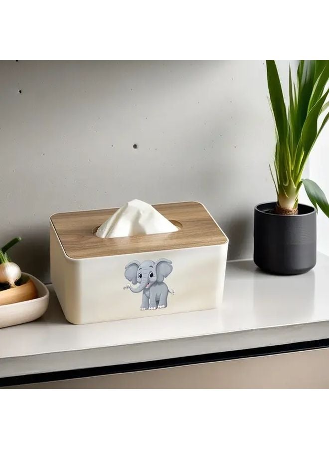 صندوق مناديل أسود مع غطاء من الخيزران بتصميم فيلمي نهائي لامع - Image 5